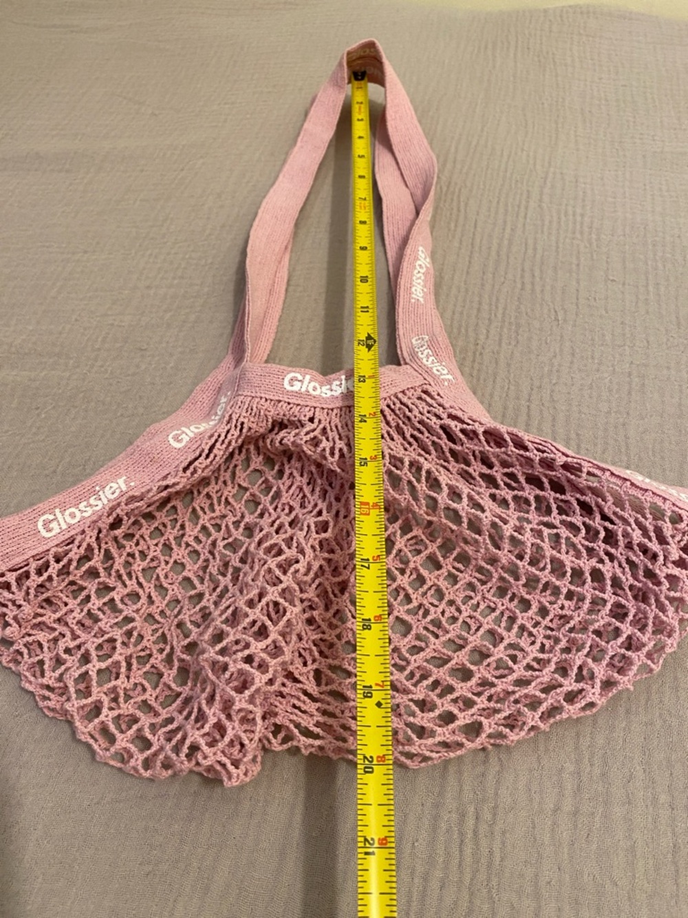 Glossier Dusty Rose Mesh Shopper Tote - Picture 2 of 5